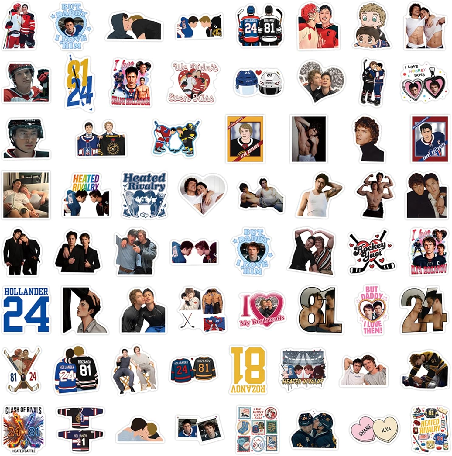 60PCS Heated Rivalry Stickers TV Series Decals for Laptop,Phone Case,Helmet,Water Bottle,Travel Case, Guitar,Waterproof PVC Movie Stickers for Tenns and Adults - Image 5