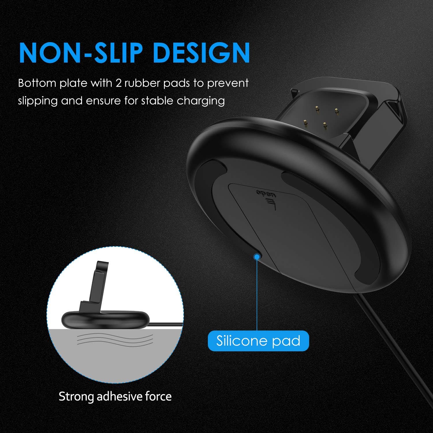 DAIKA Charger Compatible with Fitbit Sense/Fitbit Versa 3 Charging Dock, Anti-Slip Replacement Charger Cable Stand Station with 4.3Ft Cord Accessories Cradle Base Holder for Sense/Versa 3 Smartwatch