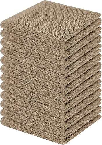 Miniatura 95 de Homaxy Paños de cocina de 100% algodón con tejido gofre, toallas de cocina ultra suaves, absorbentes, de secado rápido, 12 x 12 pulgadas, paquete