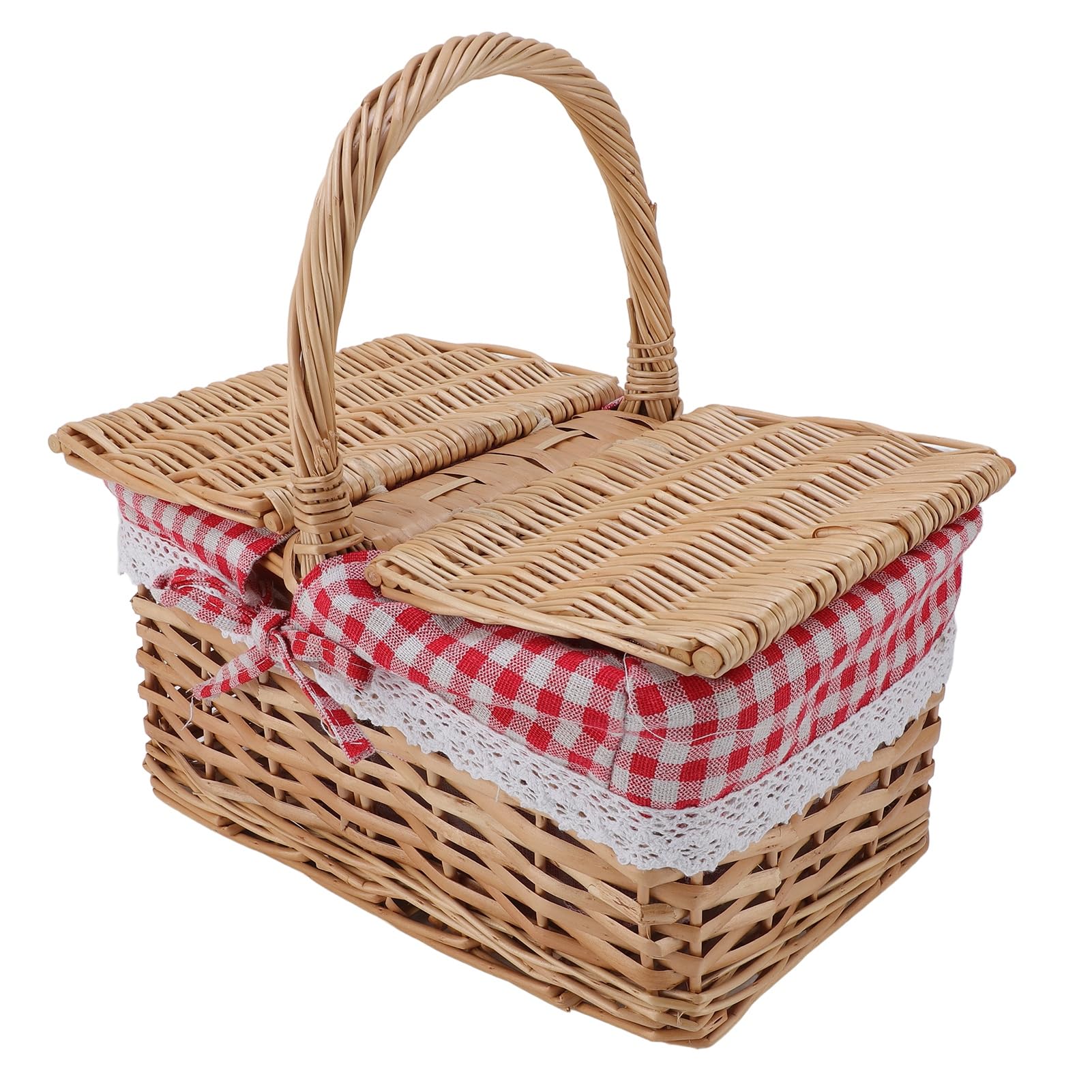 Tonysa Cesto in Rattan per Picnic con Coperchio, Rivestimento Rimovibile