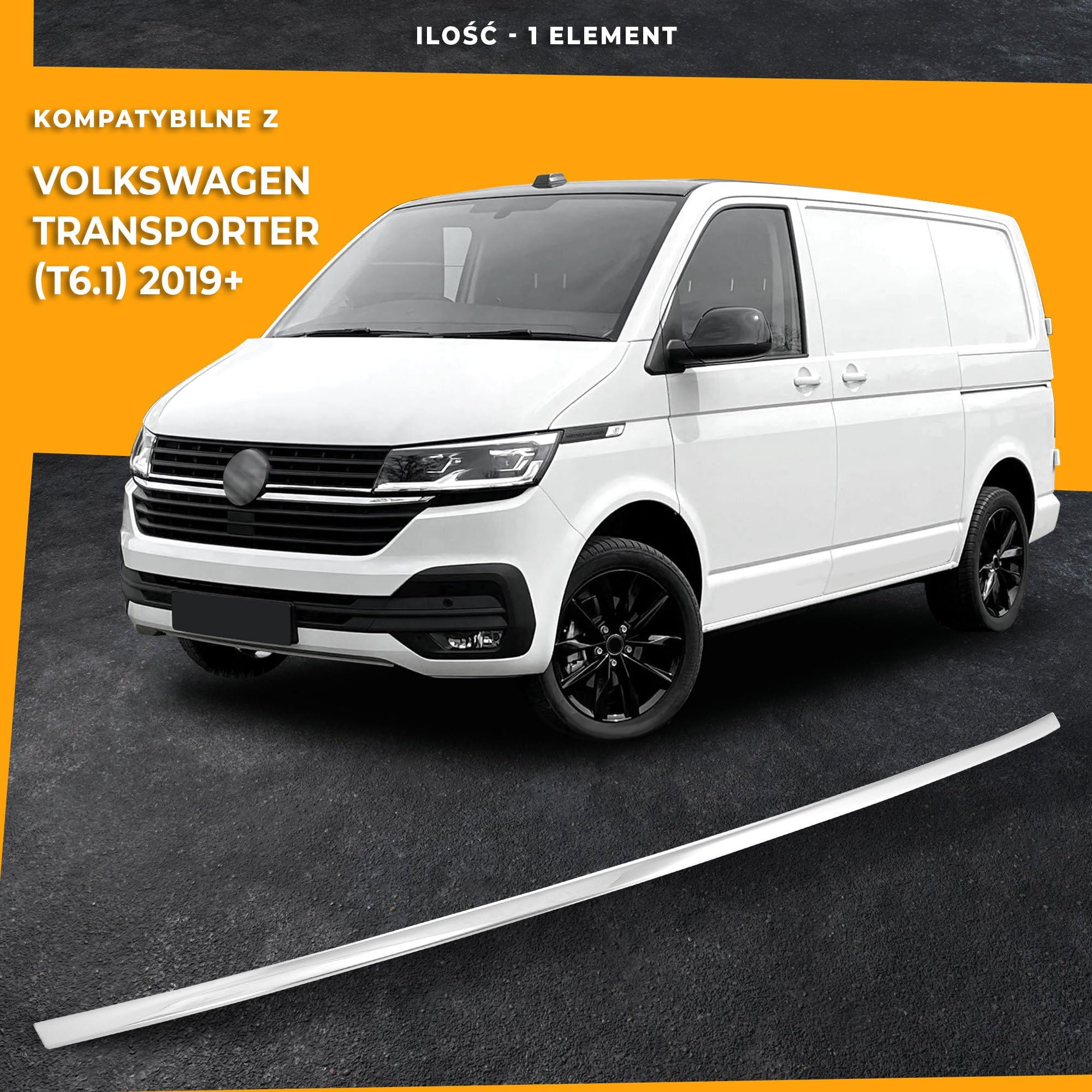 CHROMEMASTER | Kompatybilne z VW T6.1 Transporter 2019-2024 | Listwy Atrapy Przedniej; Listwy na Grill Auta; Stal Nierdzewna Polerowana | Idealne Dopasowanie | Nowy, Atrakcyjny Wygląd Samochodu