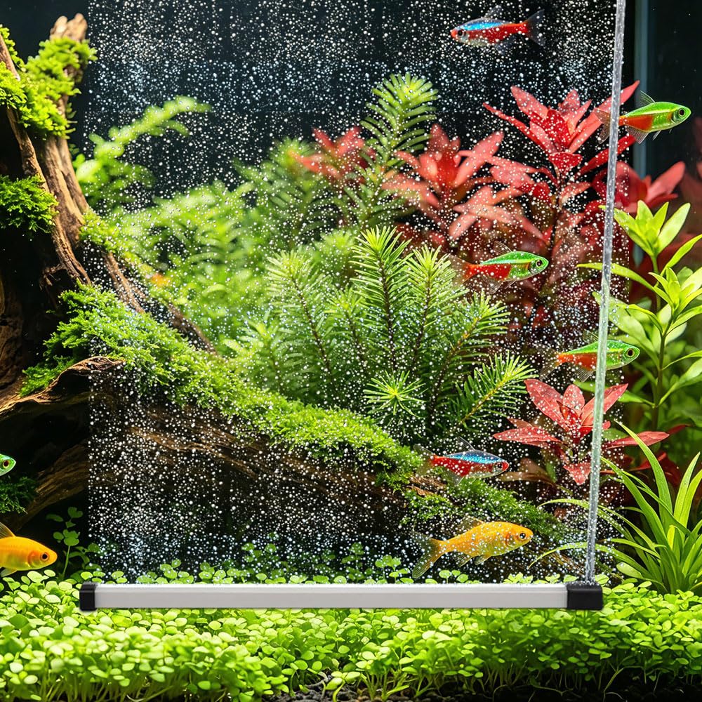 40cm Aquarium Bubble Curtain Wall, Fish Tank Air Bubbler with Air Tubing, Quiet High Dissolved Oxygen Diffuser, Aquarium Bubbles Air Stone for Fish Tanks for Freshwater Saltwater