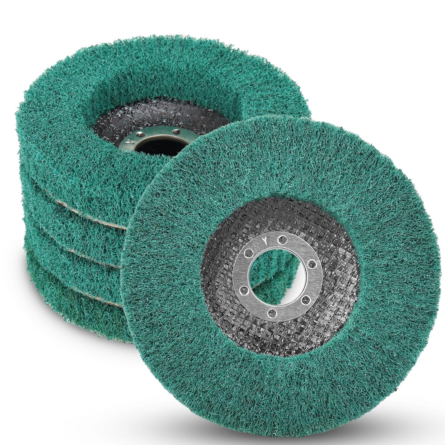 Lot de 5 disques abrasifs à lamelles en fibre de nylon de 11,4 x 2,2 cm - Grain 180 - Pour enlever la rouille et nettoyer