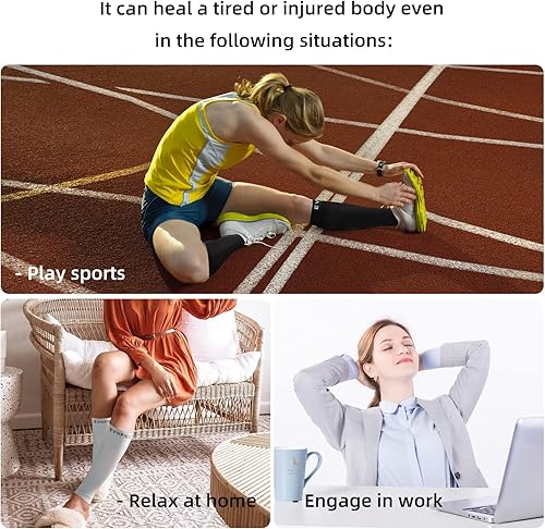 Miniatura 6 de EVOPLECI 20-30mmHg, 1 par de manga de compresión de pantorrilla para hombres y mujeres, soporte ancho para soporte de piernas, alivio del dolor de