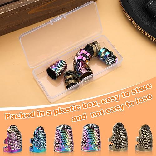 Miniatura 6 de ZMAAGG Dedales para coser a mano, dedal de costura, dedales de metal para bordar a mano, costura, artesanía de costura a mano