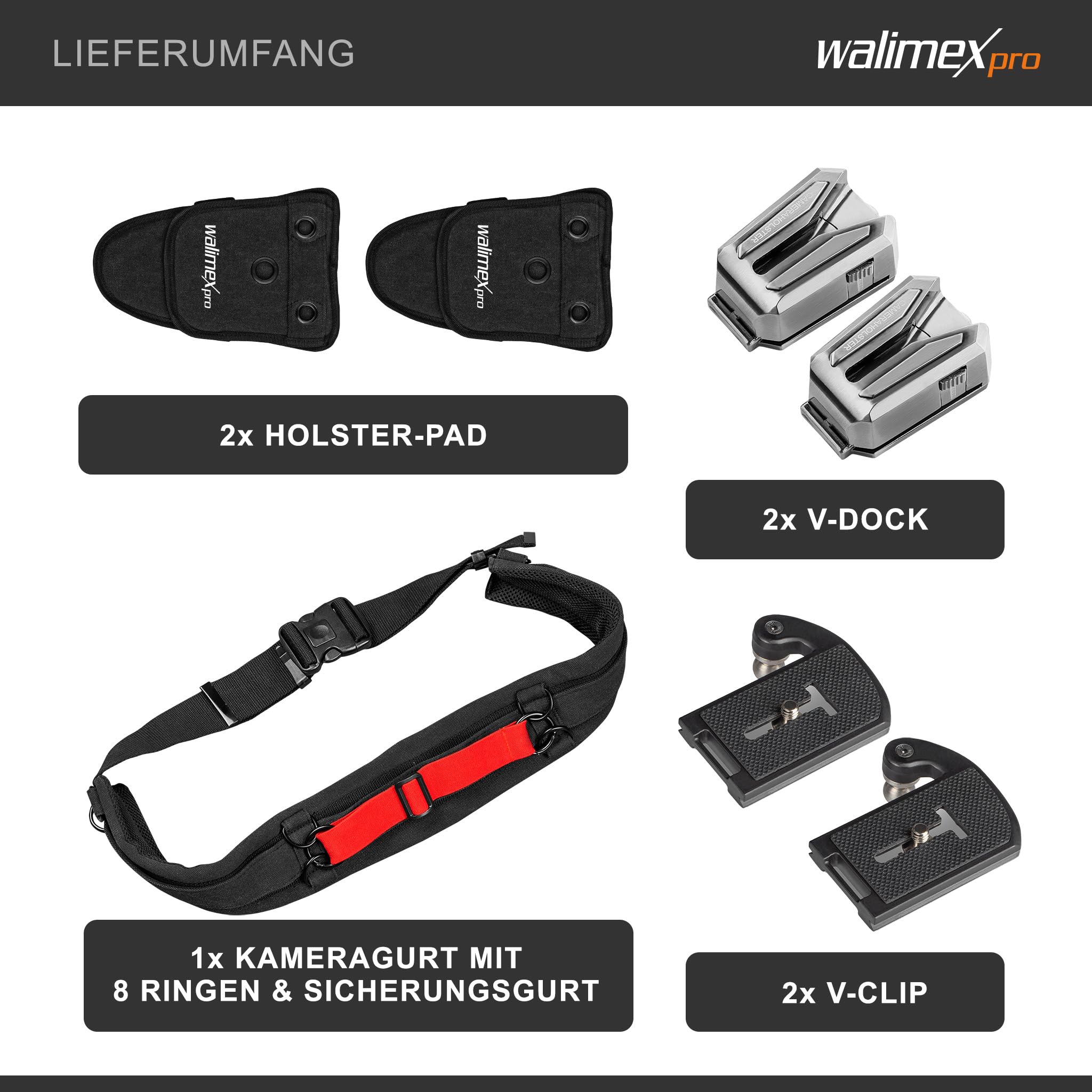 Walimex Pro 22756 sistema di cinghie per fotocamera