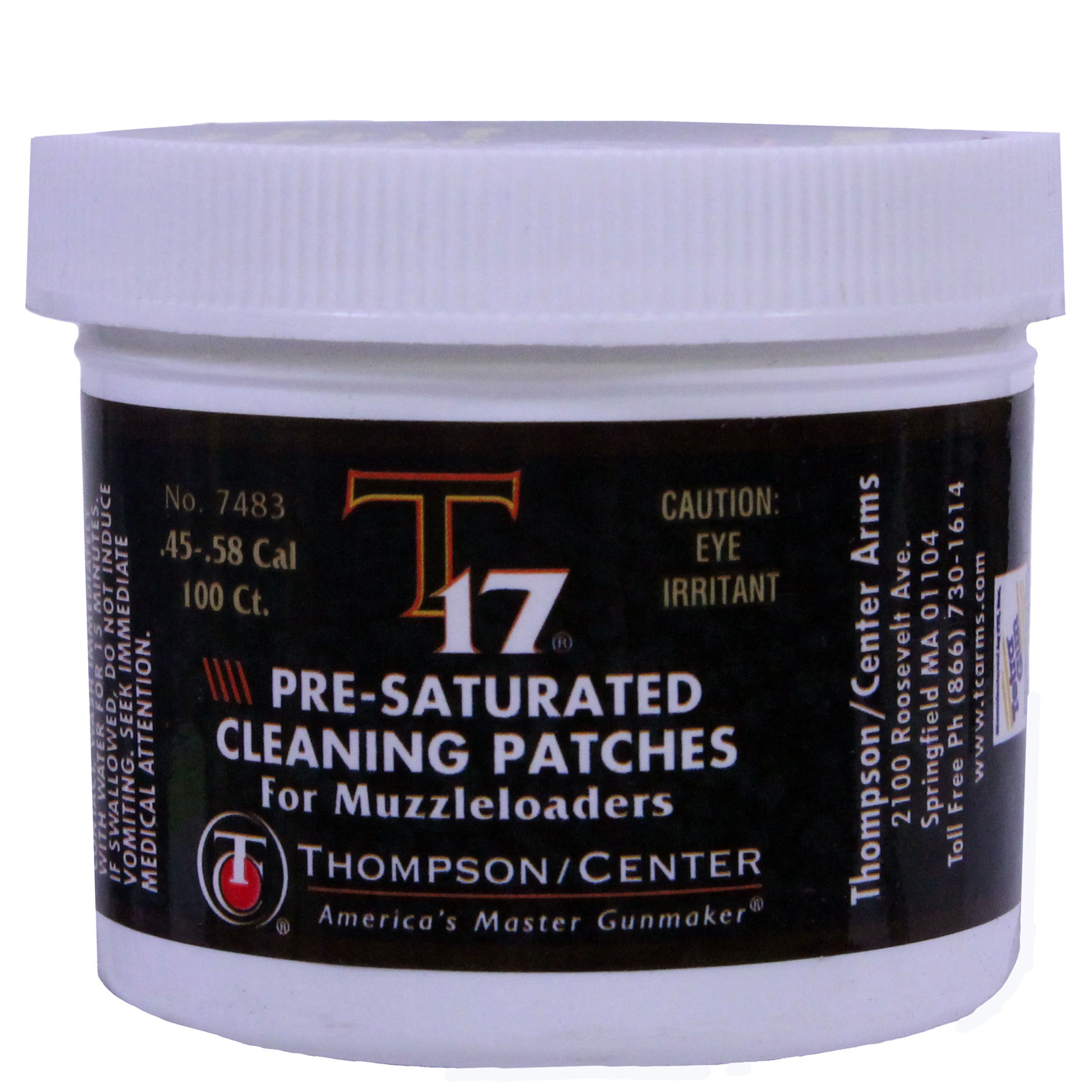 Thompson Center T17 Pre-Saturated Round Cleaning and Seasoning Patches with 100% Cotton, Pre-Saturated T17 Muzzleloader Oil for Black Powder Corrosion Resistance, Rust Prevention, and Gun Maintenance