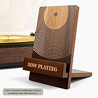 Vista 6 de Sonny & Sloane Soporte para discos de vinilo Now Playing: soporte para discos de madera clásico - Accesorios de vinilo para entusiastas de LP