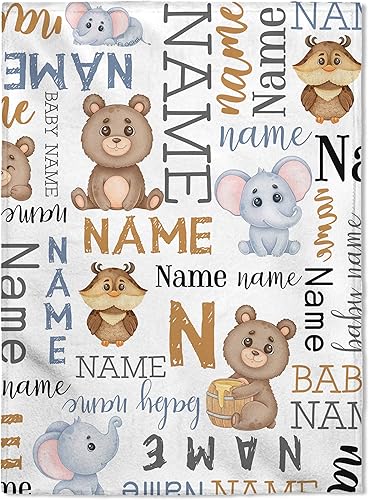 Miniatura 1 de FLOCHIL Mantas de bebé personalizadas, manta de bebé personalizada  Manta de bebé con nombre para niño, el mejor regalo para bebé, recién nacido