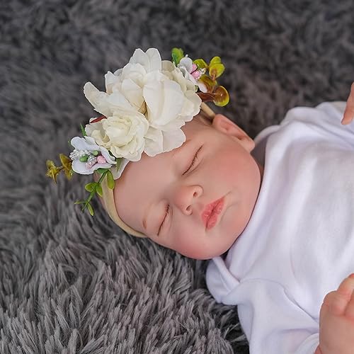 Miniatura 3 de iCradle Asleep Reborn - Muñecas de bebé recién nacido con peso de 20 pulgadas, con diadema de flores, el mejor juguete para cumpleaños
