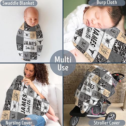 Miniatura 121 de Manta de bebé occidental, mantas de bebé personalizadas para niños, manta de vaquero para niños y niñas, manta de felpa personalizada con nombre