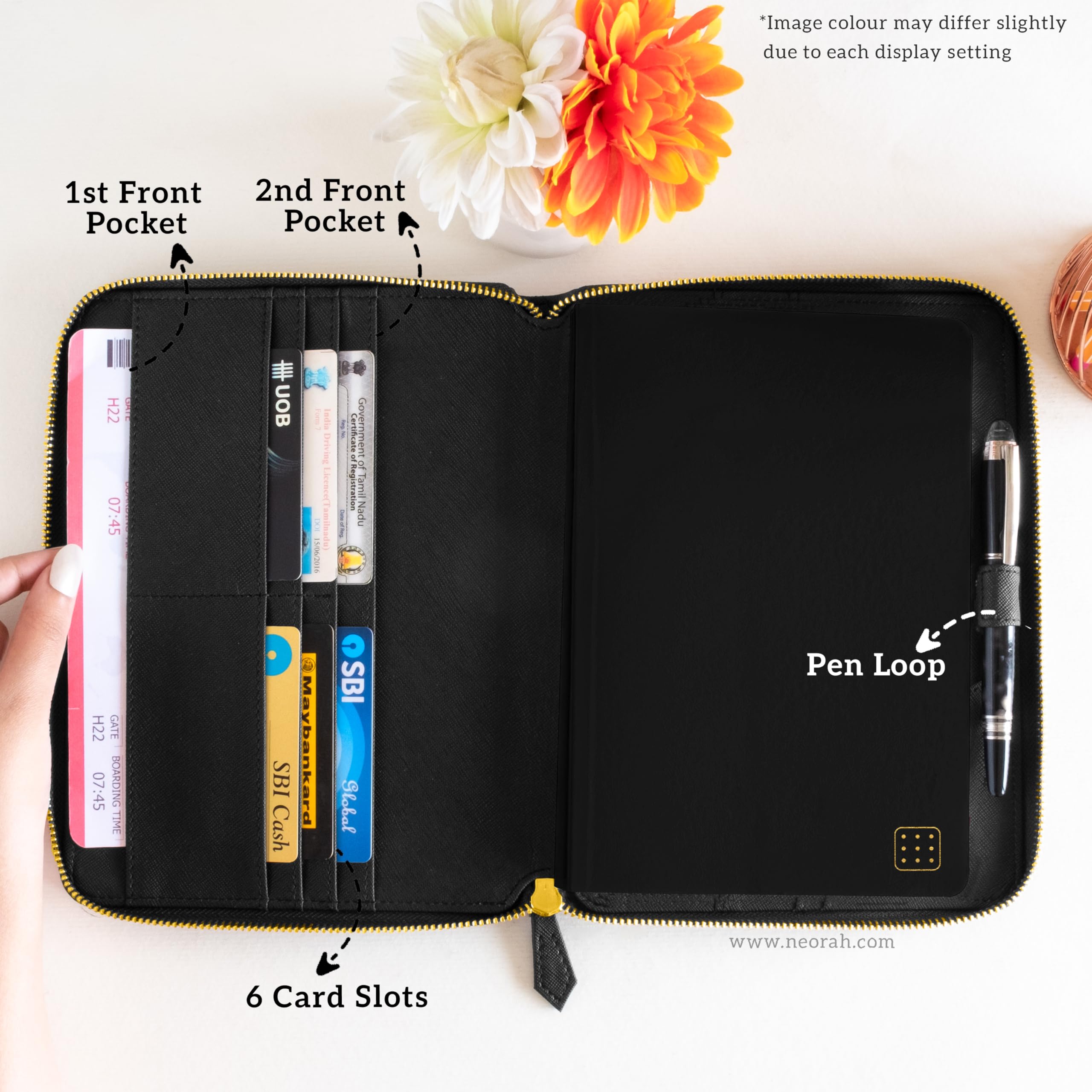NEORAH A5-Reisetagebuch, Notizbuch, Organizer, Kompendiumhülle + Tagebuch – [DOTGRID-Tagebuch im Lieferumfang enthalten] – Büro-Tagebuch, Notizbuch-Planer, Halter – veganes Leder | Legen Sie einen