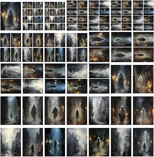 Vista 26 de Decoupage - Paquete de papel (21 hojas de 6 x 8 pulgadas), lindas brujas de Halloween, gatos negros, calabaza, FLONZ, estilo vintage, tarjetas