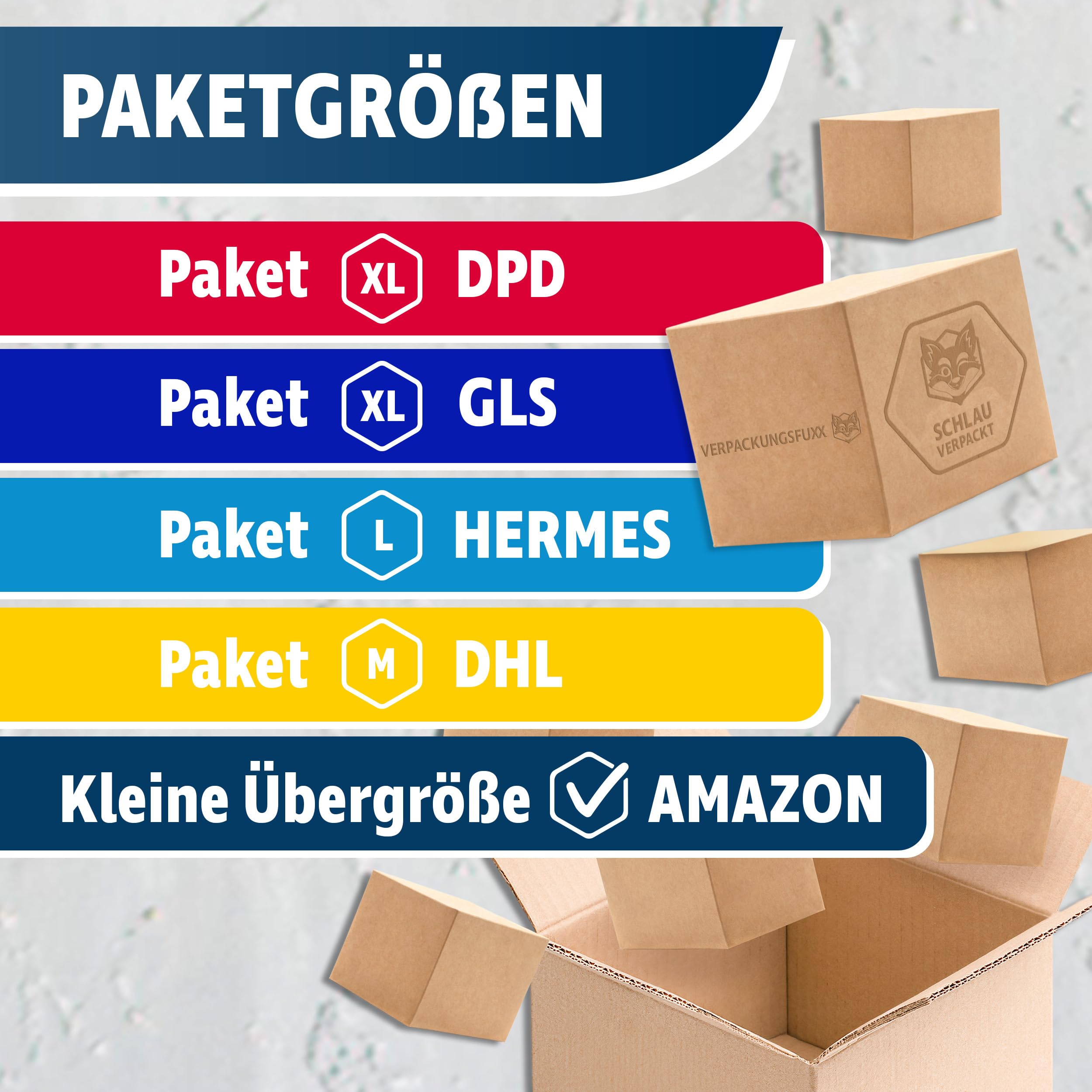 Faltkarton 10 Stück | 60 x 40 x 40 cm | braune Kartons zum Verschicken | stabile Versandkartons aus Wellpappe | Paket DHL