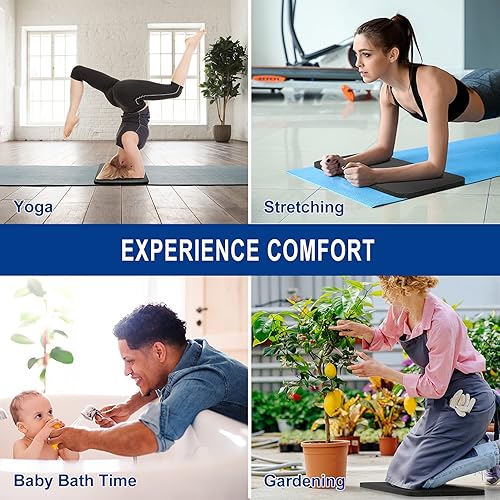 Miniatura 4 de MRO Rodillera de yoga  Rodillera de ejercicio premium  Elimina el dolor durante el entrenamiento en casa  Acolchado adicional y apoyo para rodillas,