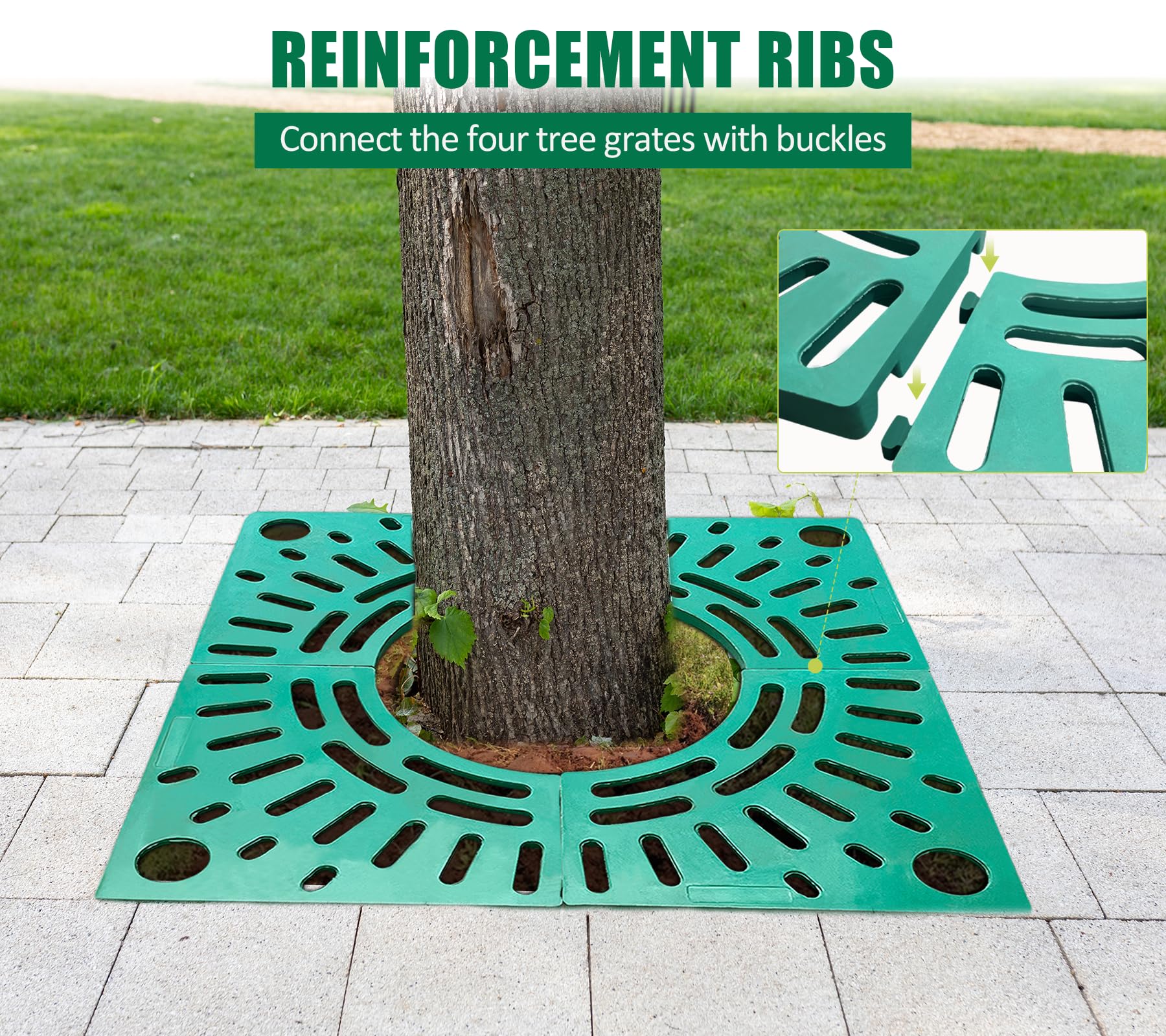 Tree Crate Section Heavy Duty Tree Protection Grate 4 Ft Square Black Tree Grate Frame - T ...