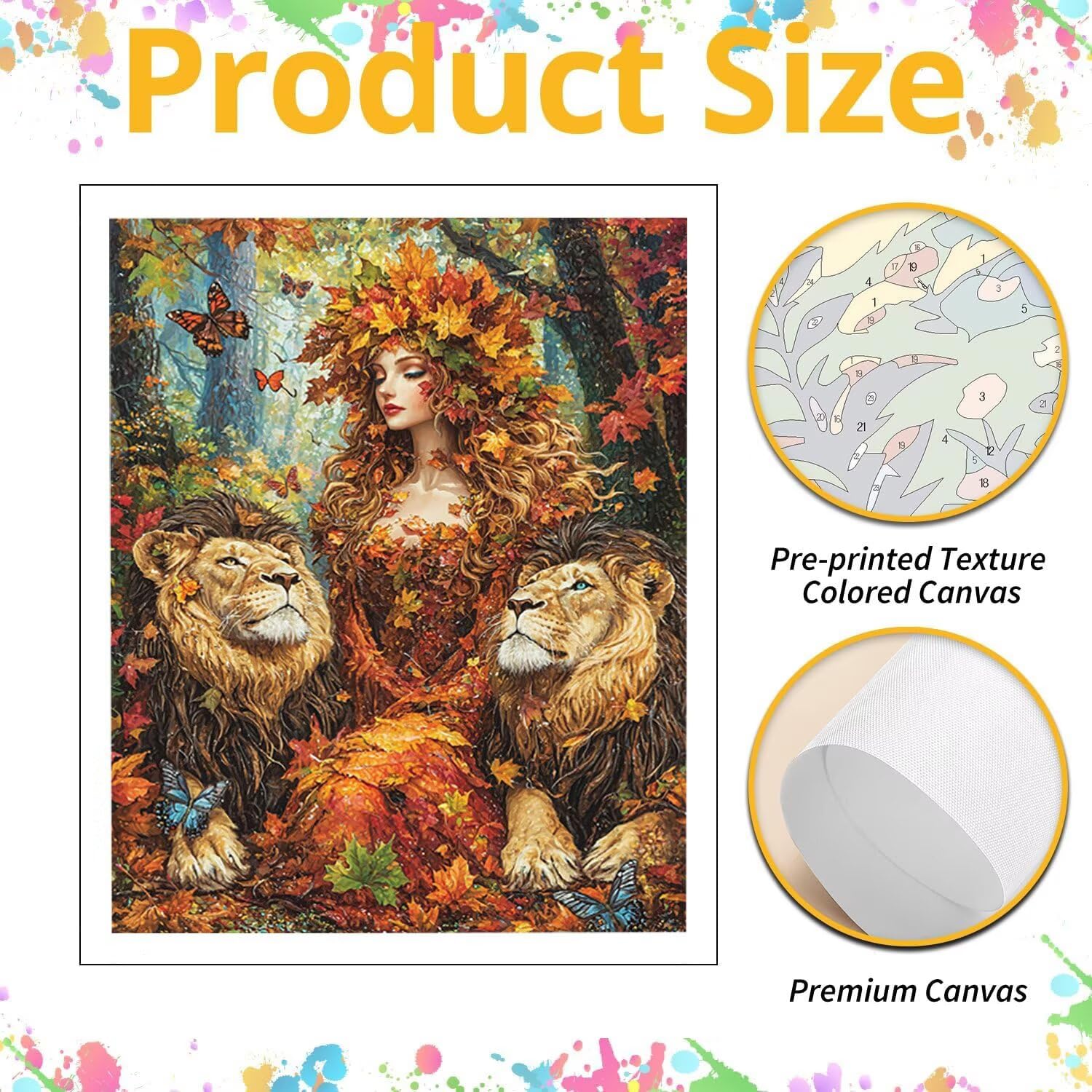 WEISHIWE Lion et femme Peinture Numero Adulte Kits, 60x80cm m-886