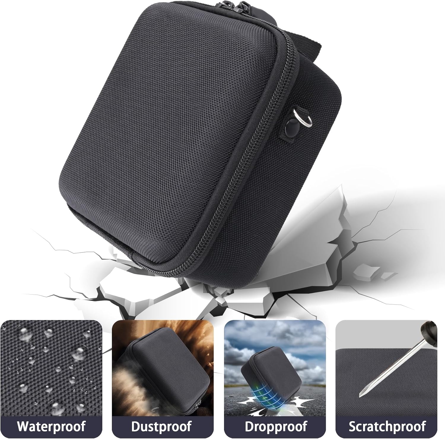 Camera Case for VJIANGER/VETEK/NIKICAM/Yatao 4K Vlogging Camera,Carrying Case Holder for 4K Vlogging Camera and Accessories(Black Case) - Image 4