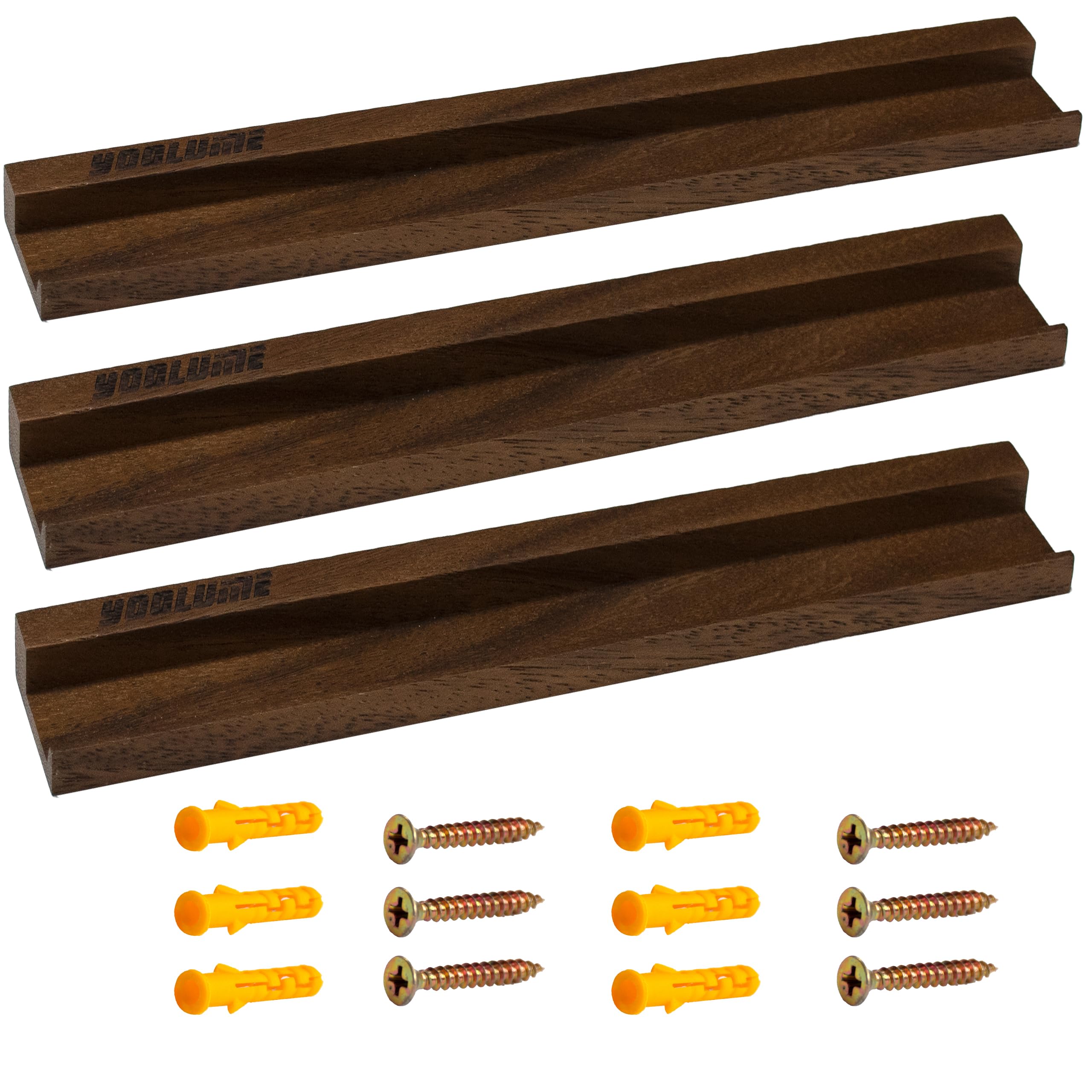 Floating Vinyl Record Shelves - Walnut Wood -12