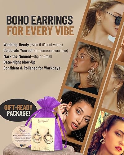 Miniatura 5 de Pendientes bohemios antiguos de 3 círculos  Colección SPUNKYsoul