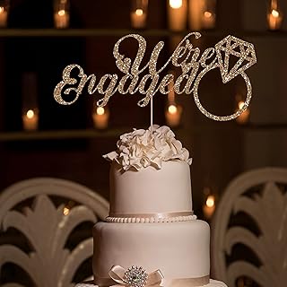 Beaver Fun, We Are Engaged Cake Topper Engagement Cake Topper Engagement Party Engagement Cake Topper Glitter Cake Decoration