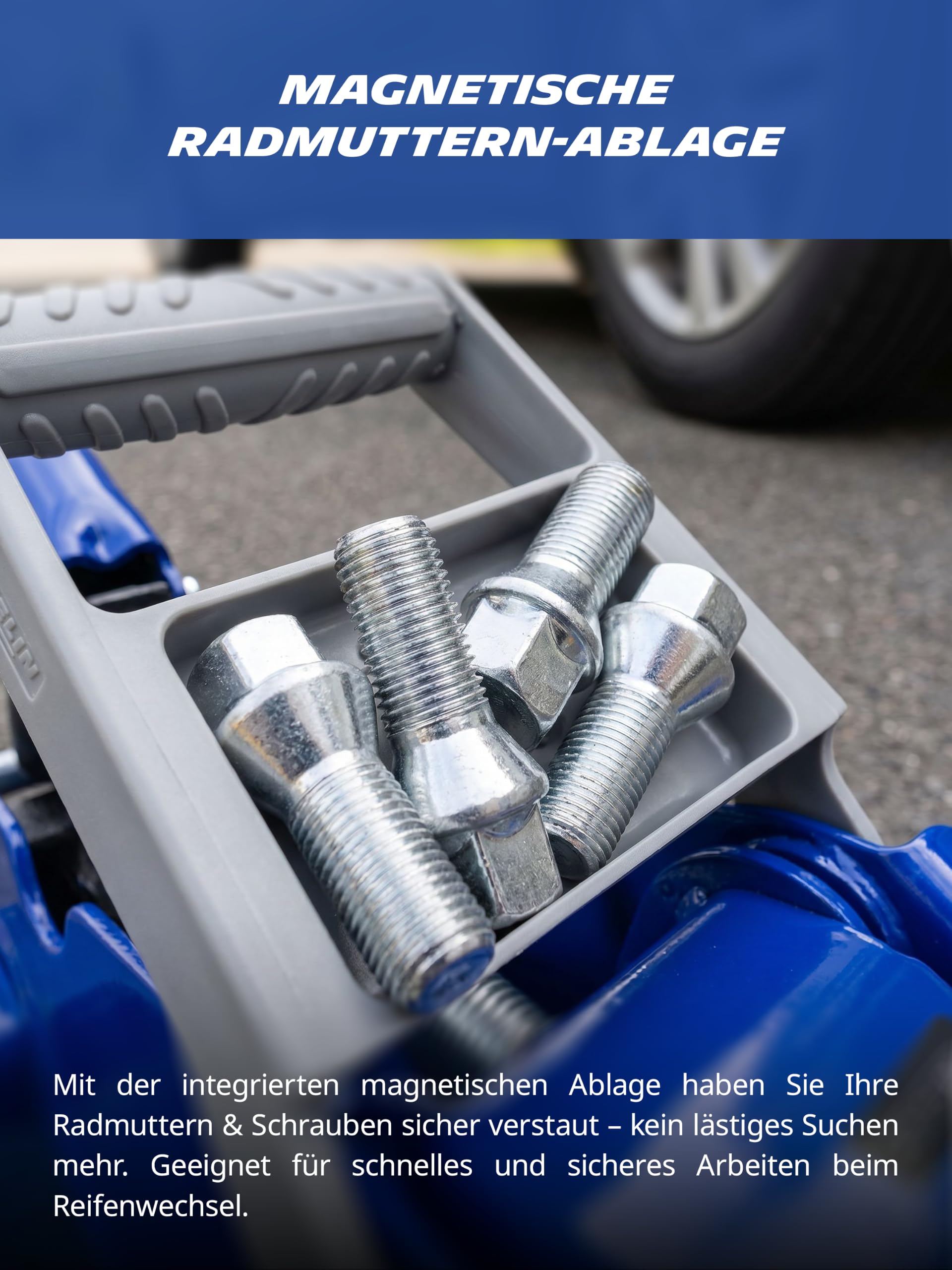 MICHELIN Wagenheber 2T hydraulisch – Rangierwagenheber 2000kg für PKW & SUV – Autoheber mit 360° Schwenkrädern, 350 mm Hubhöhe – stabil für Reifenwechsel & Werkstatt | Rangierwagenheber 2000kg für PKW & SUV Autoheber mit 360° Schwenkrädern, 350 mm Hubhöhe