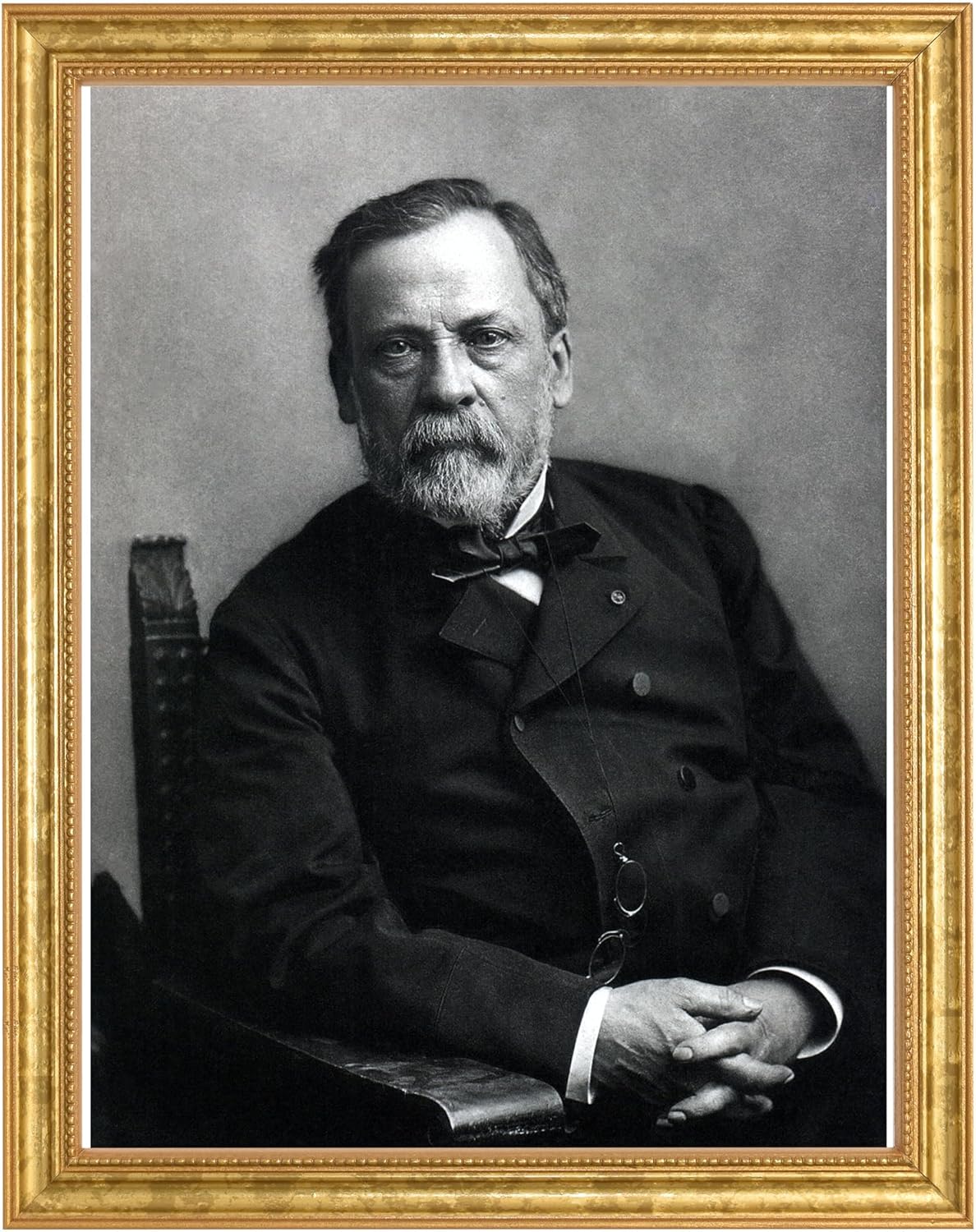Louis Pasteur Photograph in a Aged Gold Frame - Historical Artwork - (8" x 10") - Matte