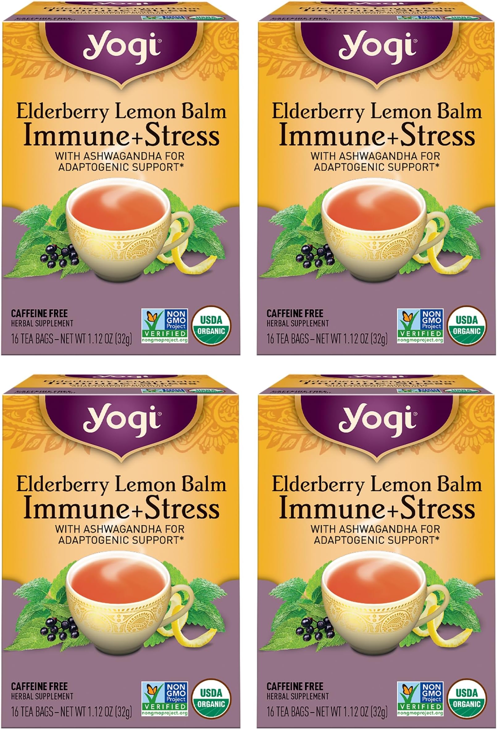 Yogi Elderberry Lemon Balm Immune Plus Stress Tea
