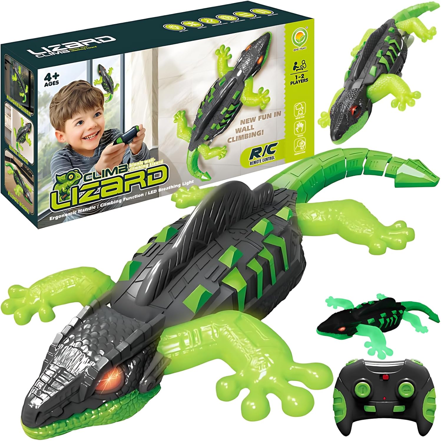 Amazon.com: Wall Crawler Gecko Remote Control Cars, Glow in The Dark ...