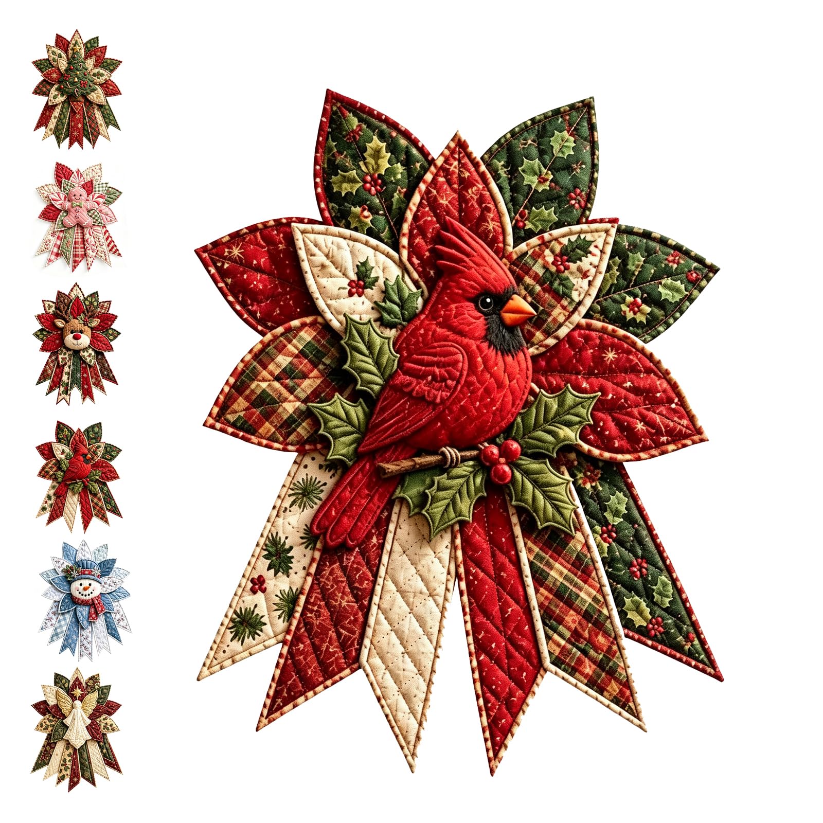 Kit DIY Appesa Porta Natalizia Trapuntata Senza Cucire (C#) | Kit Decorazione Patchwork Tessuto Natalizio Adatto Ai Principianti Tessuto Modello Per Porta Finestra Portico