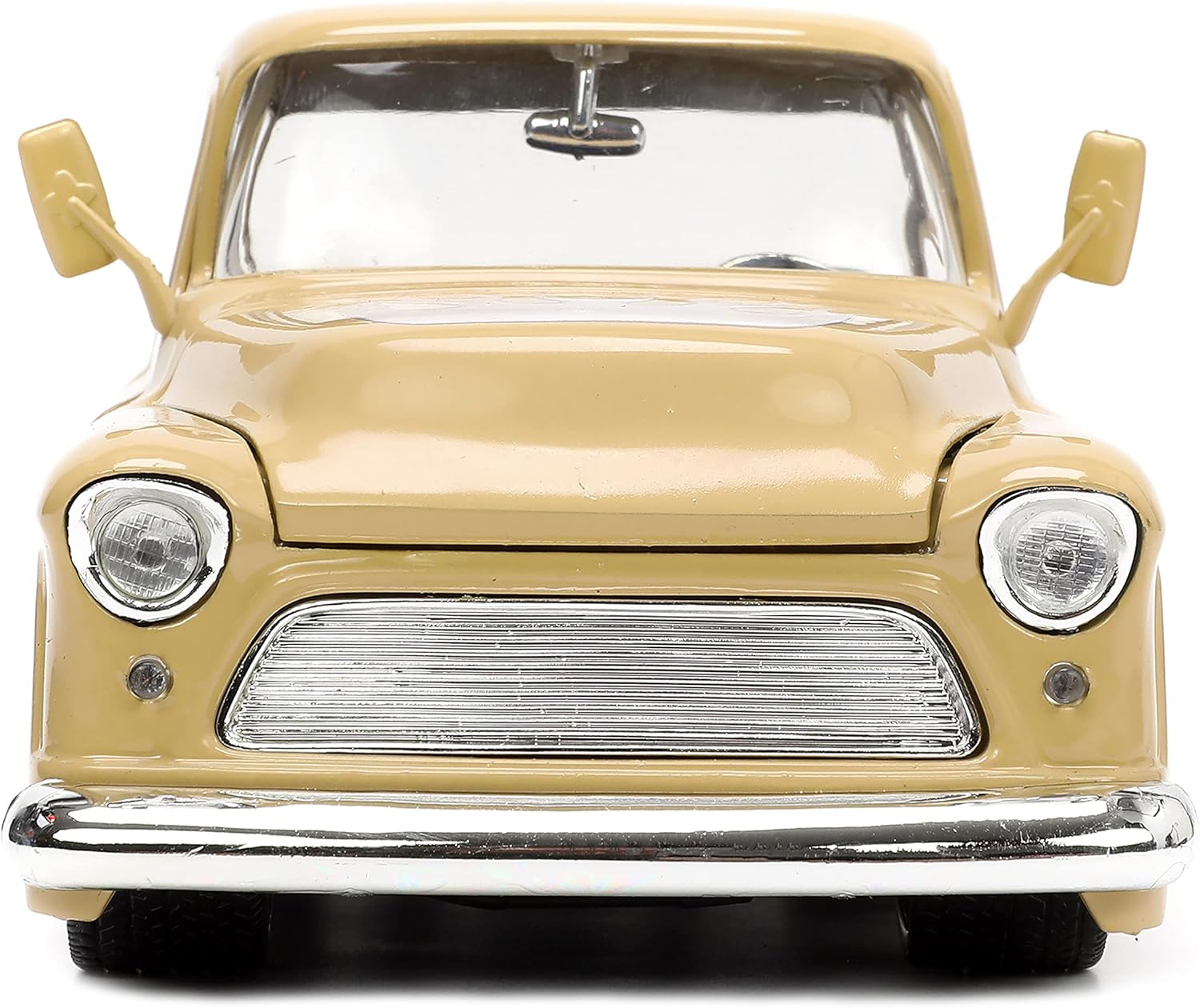 Jada Toys Just Trucks 1:24 1955 Chevy Stepside Pickup Die-cast Car Tan with Tire Rack, Toys for Kids and Adults (26144)