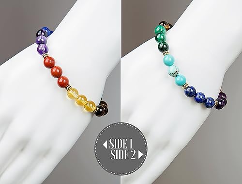 Miniatura 6 de SPUNKYsoul Collection brazalete de piedras de cristal auténticas difusor nivelador de chakras para mujer