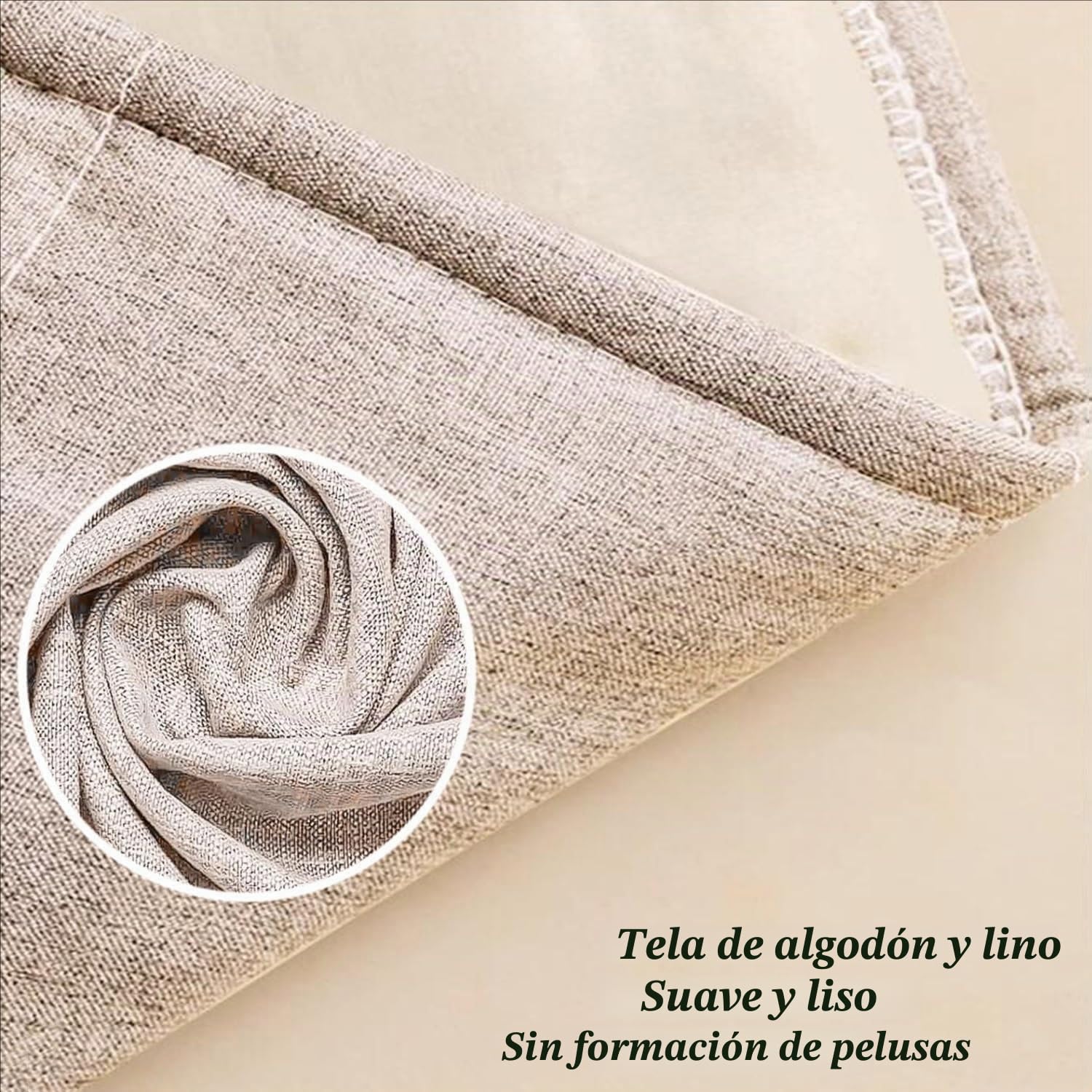 Funda de Cabecera | Protector Acolchado para Cabecero de Cama en Tejido Algodón-Lino, Elástico y Antipolvo | Cubierta Todo Incluido para Medidas 150 160 180 cm de Ancho(Beige,180 * 60cm)