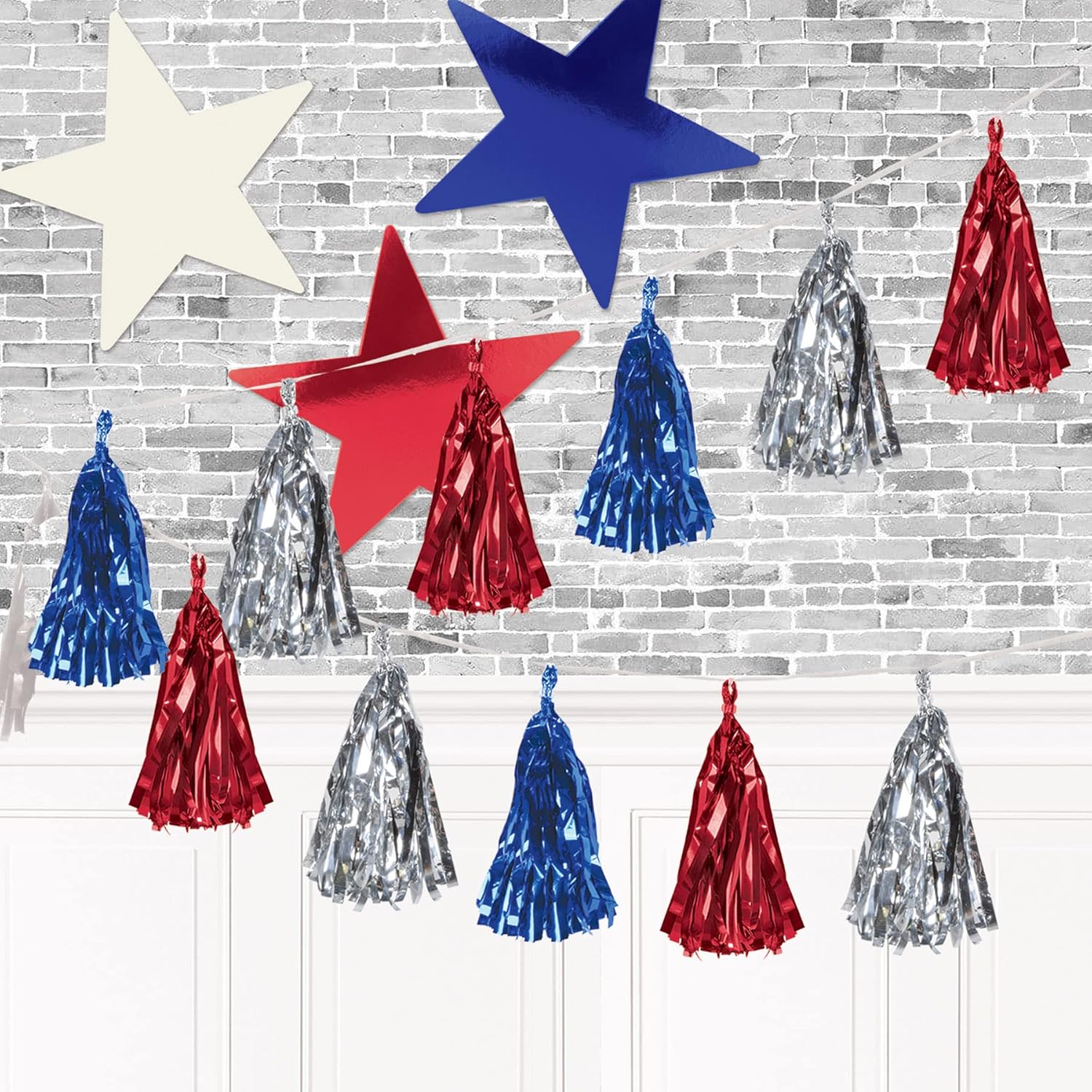 Beistle 24-Pack Foil Blue Star Cutouts, Patriotic Party Decorations for Occasions, Celebrations & Events, Starry Theme Decor for Wall & Table, 15”