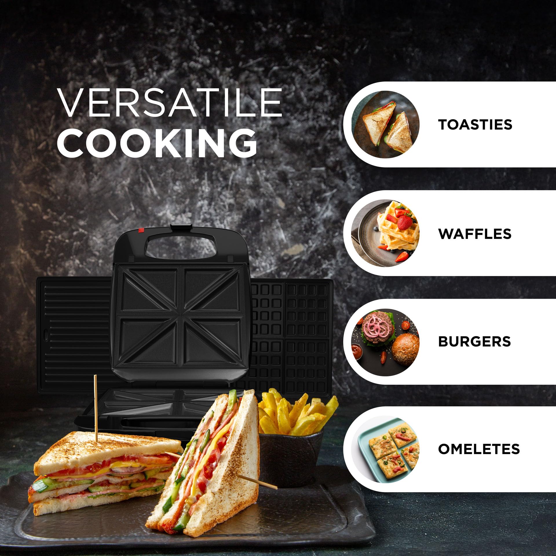 sandwich様4点おまとめページ DMD® | 3-in-1 Family Toastie Maker Sandwich Toaster, 4 Slice