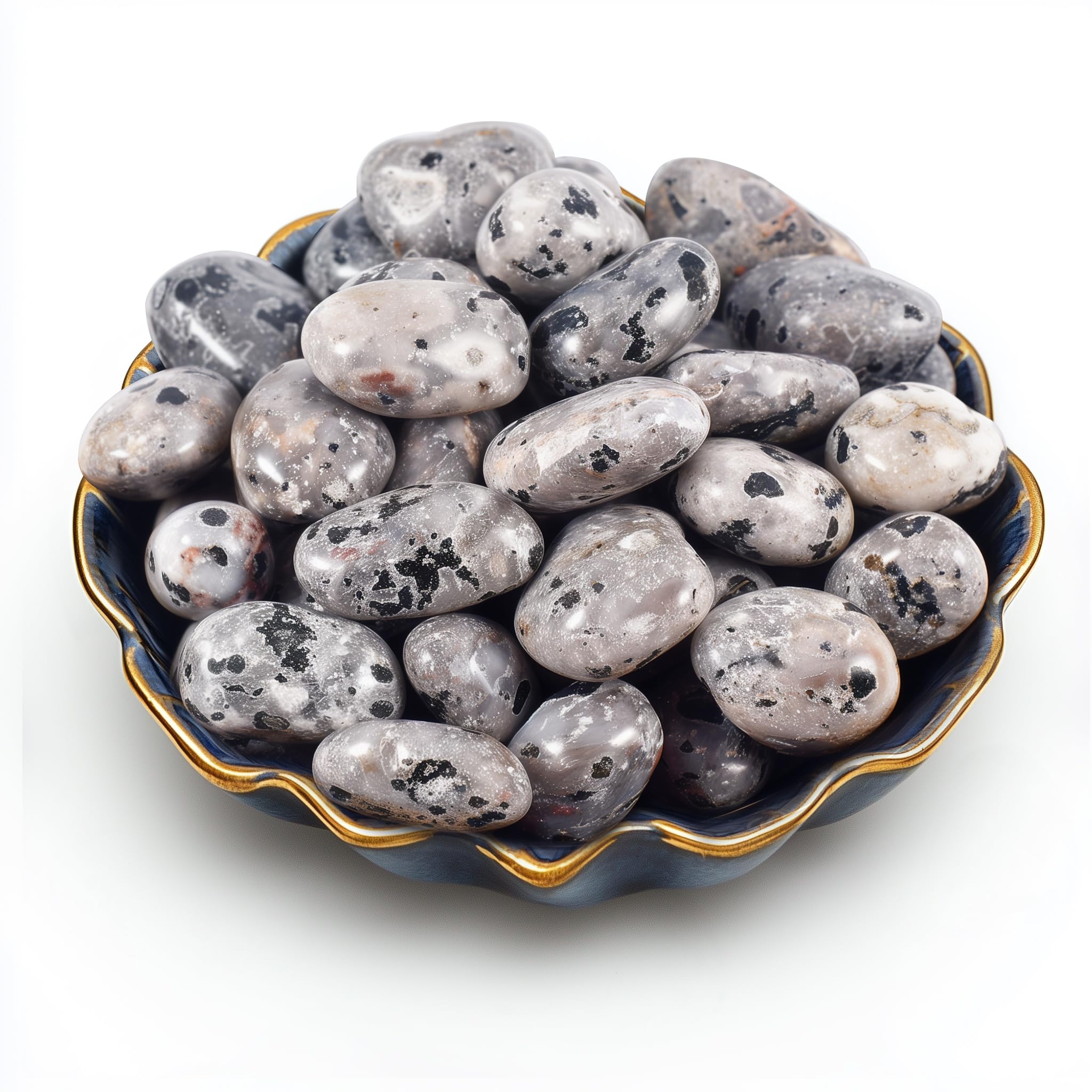 Polished Stone Set Yooperlite Crystals, 0.8" Handpicked Tumbled Gemstones Rocks, Pebbles for Reiki, Chakra, Healing, Home Decor