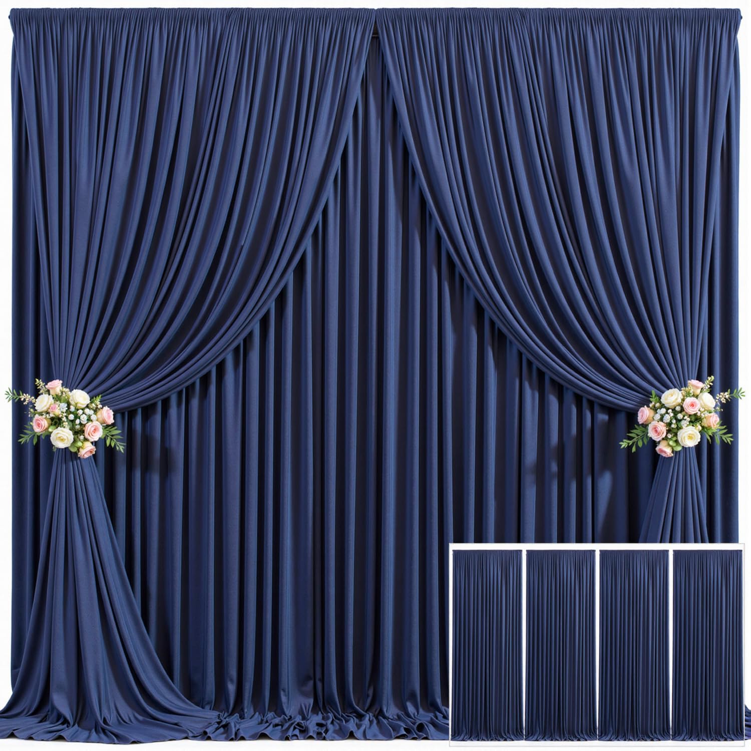 10x10 Champagne Backdrop Curtain for Parties Wedding Baby Shower Wrinkle Free Photo Curtains Backdrop Drapes Fabric Decoration for Bridal Shower 5ft x 10ft,2 Panels — view 124