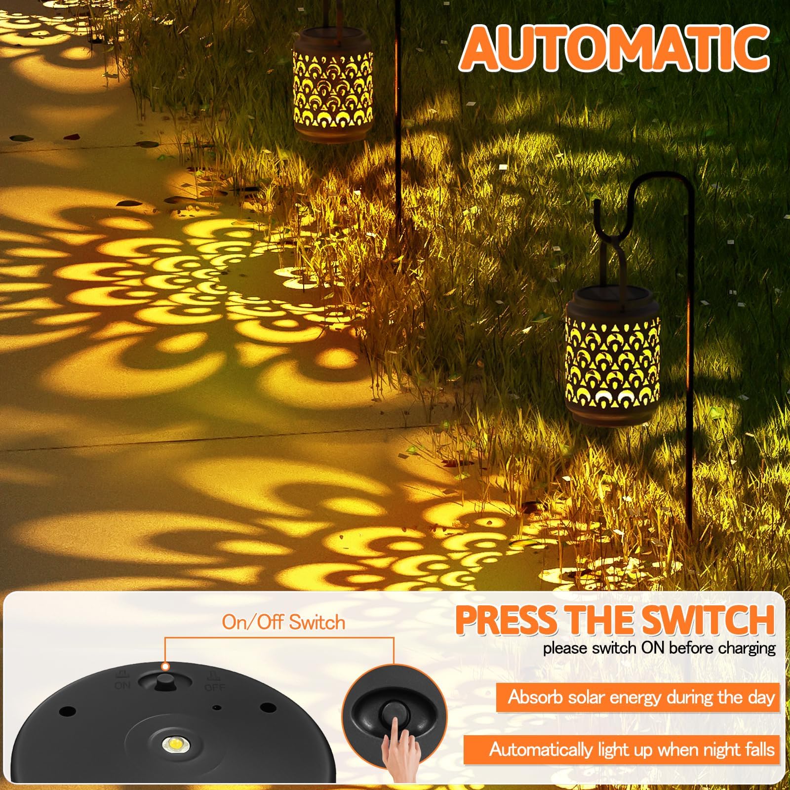 Luz solar de repuesto superior 10,5 cm para linternas al aire libre, 3,7 V 1200 mAh, luz blanca cálida, impermeable IP44, panel solar grande para lámpara de jardín