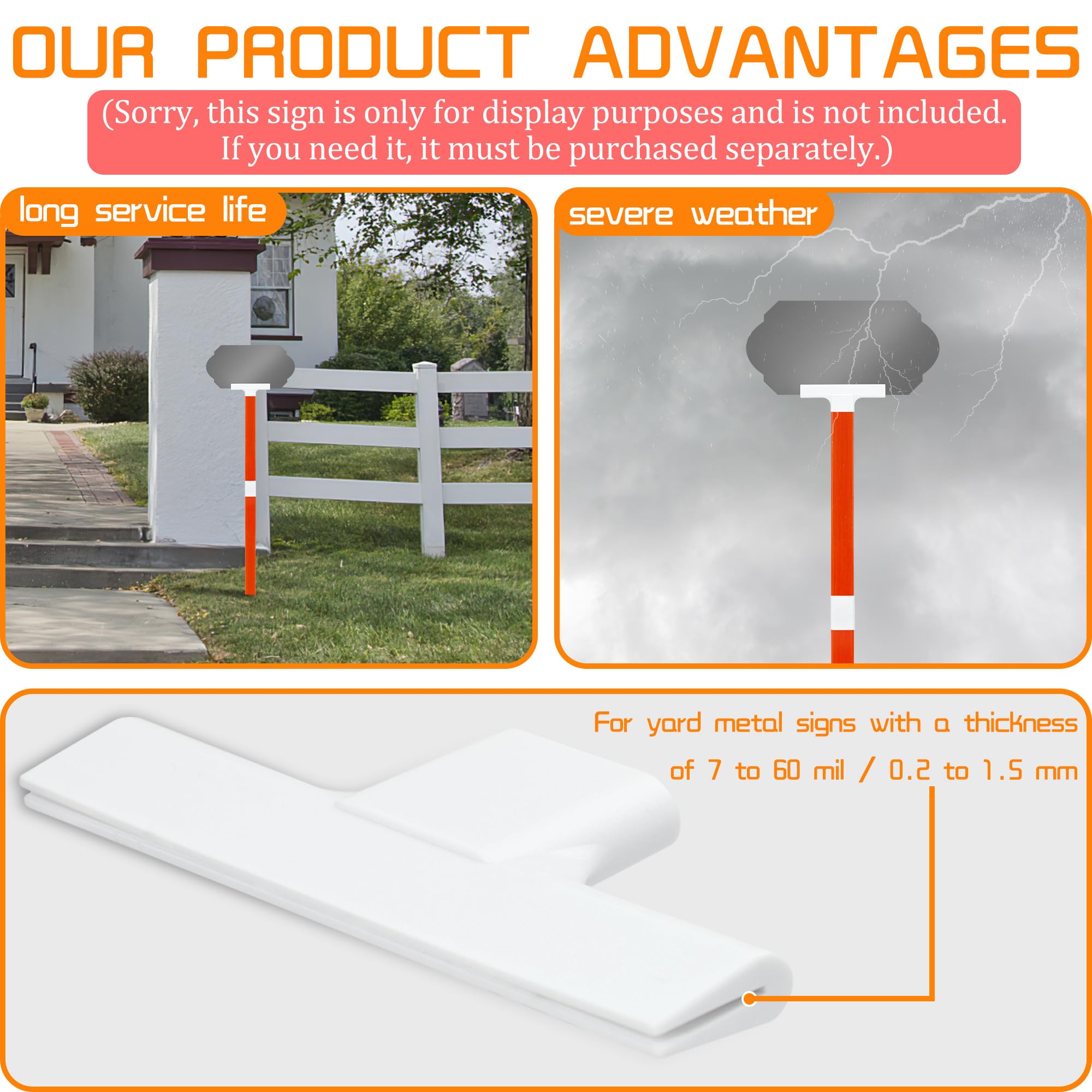 Sign Mount Rods Sign Holders 2-Pack 28 Inch Fiberglass Yard Sign Stakes - Weather ...