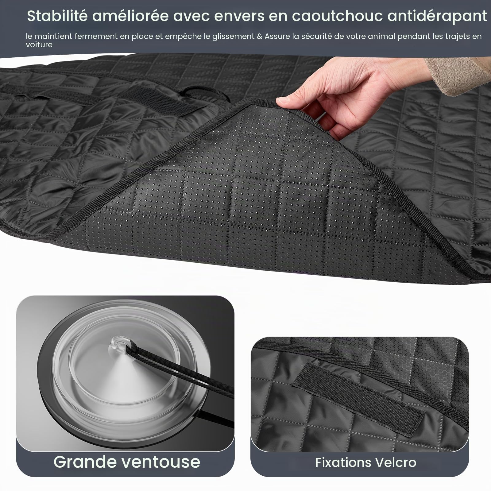 Doublure de coffre pour chiens avec panneaux latéraux plus hauts, housse de coffre imperméable avec tissu Oxford anti-rayures pour chien, avec protection à rabat pare-chocs, antidérapant,