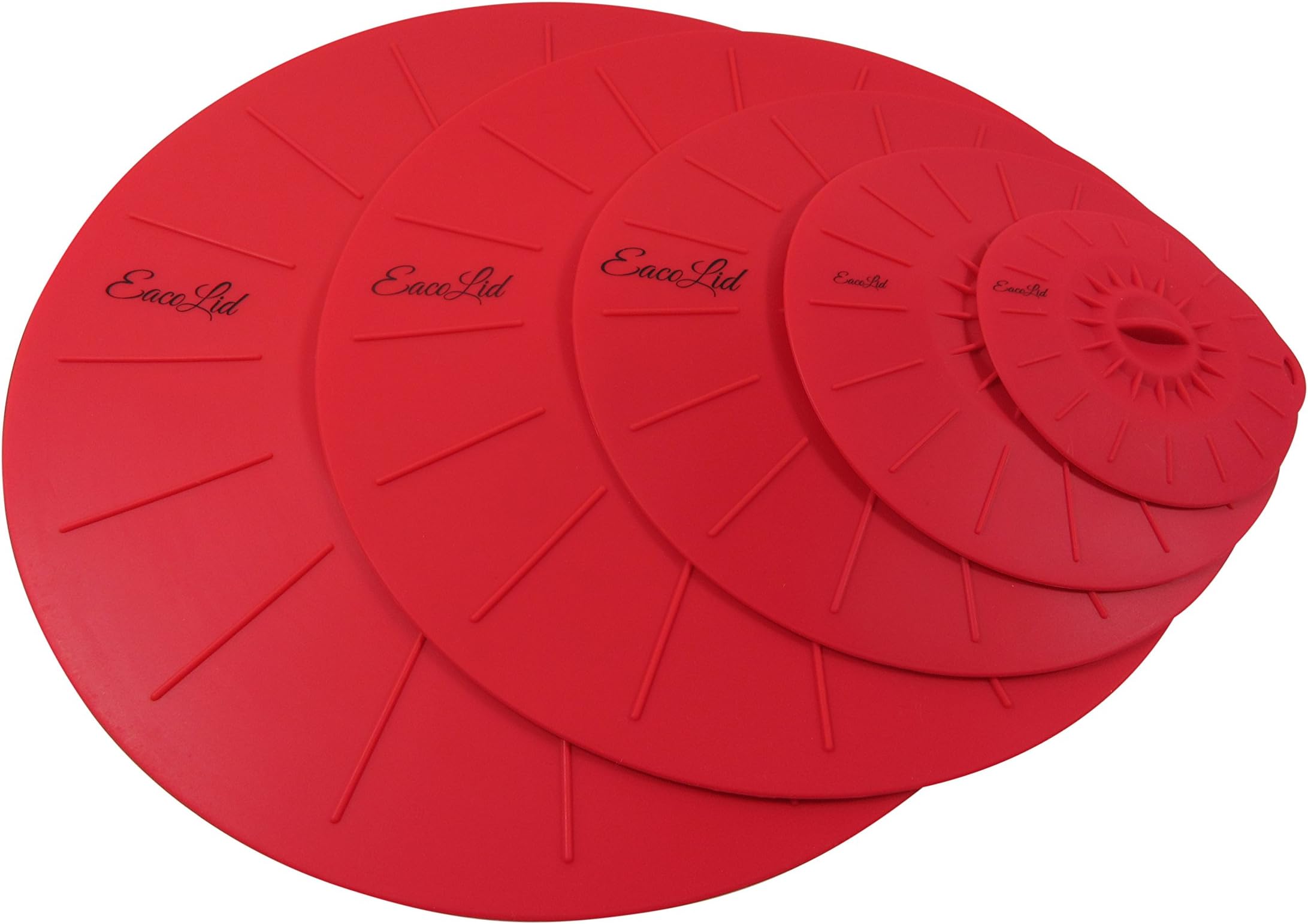 Evecase 12 Pack Reuseable Silicone Stretch Seal lids,BPA-Free Food Storage Covers Fit Various Shape of Containers, Dishes, Bowls, Safe in Dishwasher, Microwave and Freezer (Red)