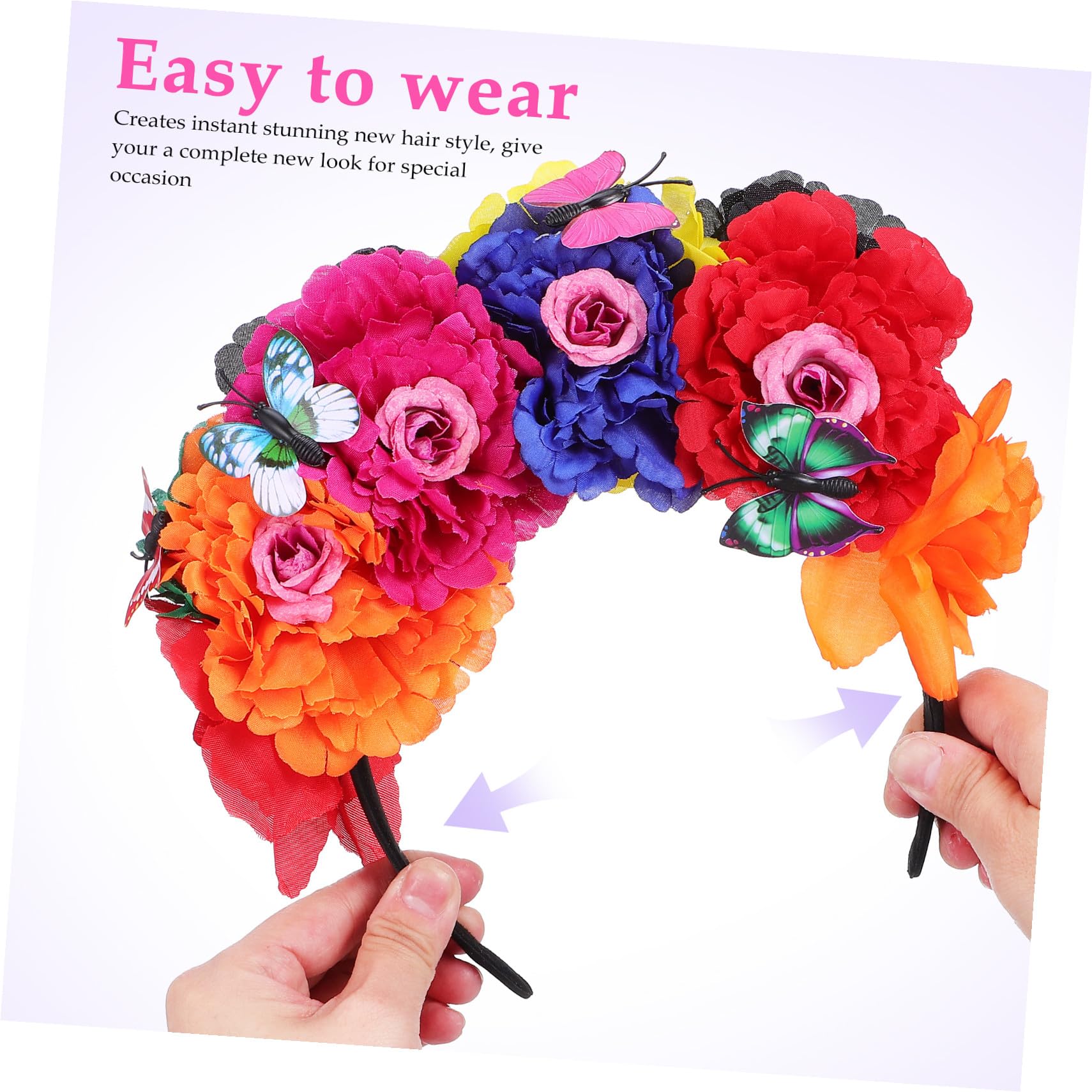 Cerchietto Floreale Donna in Plastica, Multifunzionale e Facile da Indossare, Corona di Fiori Delicata ed Elegante per Feste e Servizi Fotografici