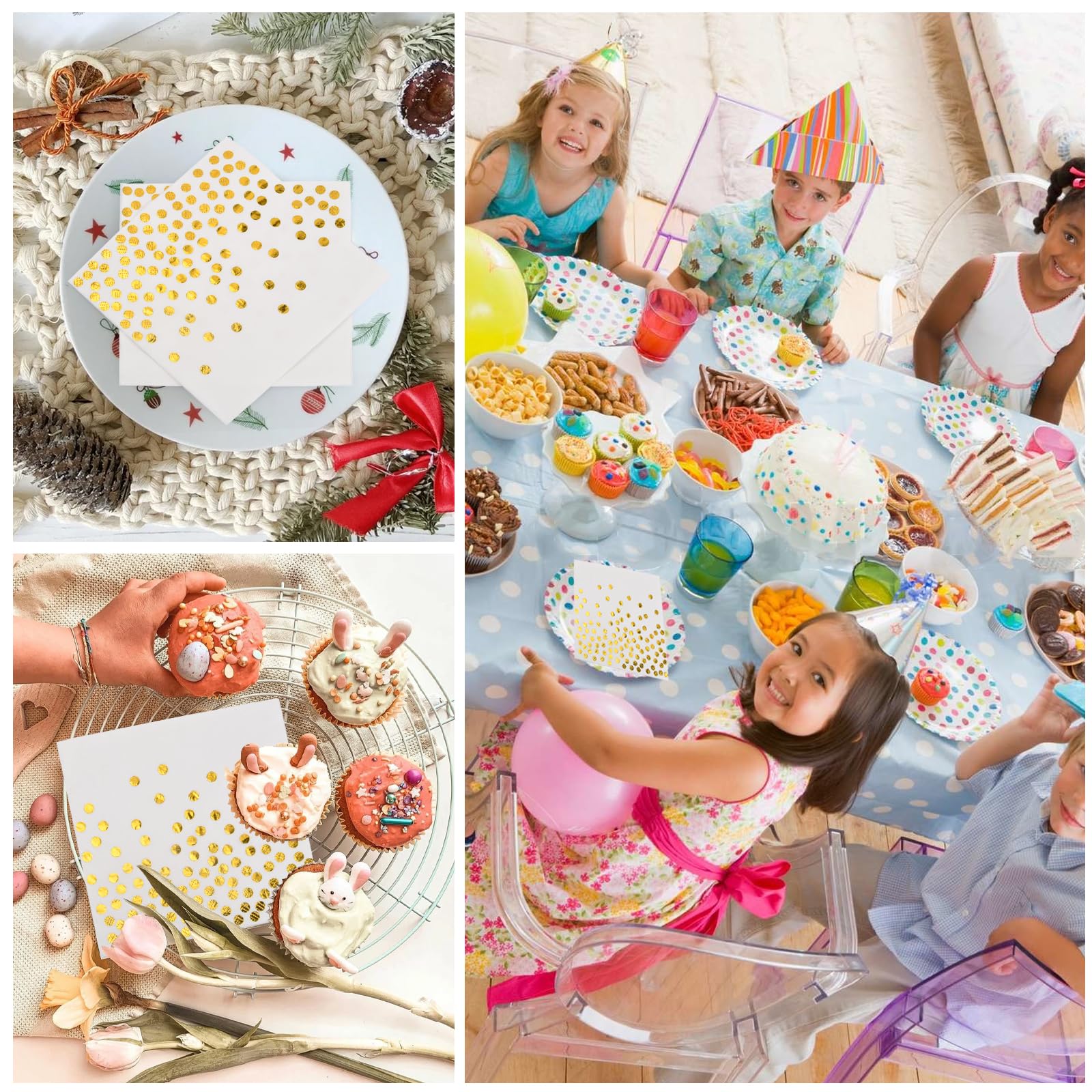 Tovaglioli Oro Rosa 60 Pezzi - 33x33 Cm, Per Compleanni, Matrimoni E Feste - Foto 8