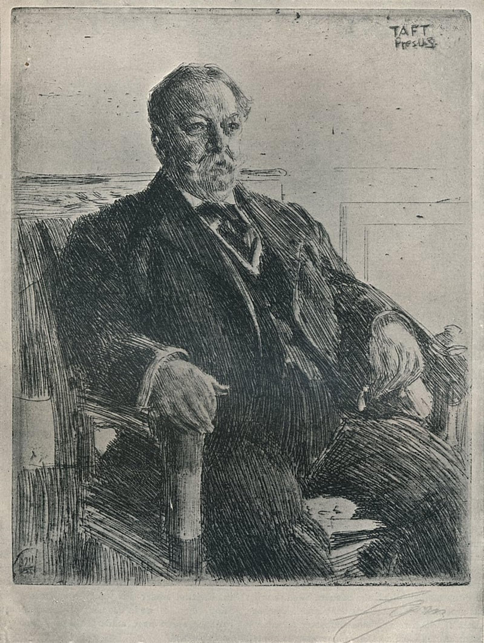 ARTXLXXBN Famous Prints Artwork Pictures Poster Painting Art President Taft by Anders Leonard Zorn Artwork Landscape Pictures for Home Decor 60x90cm