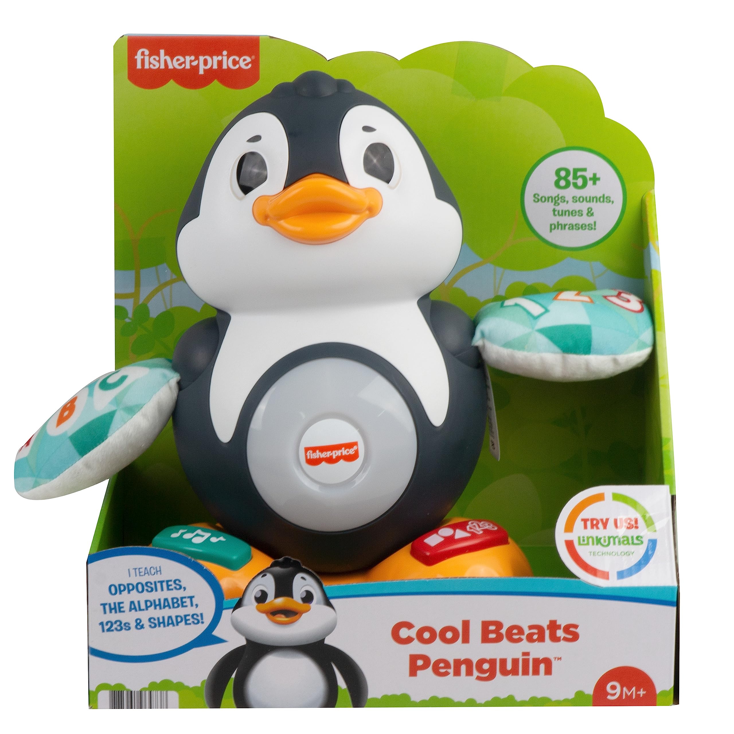 Fisher-Price - Parlamici Pino Pinguino Numeri e Parole, versione italiana, giocattolo interattivo musicale con luci e movimenti per l'apprendimento, giocattolo per bambini, 9+ mesi, HRB78