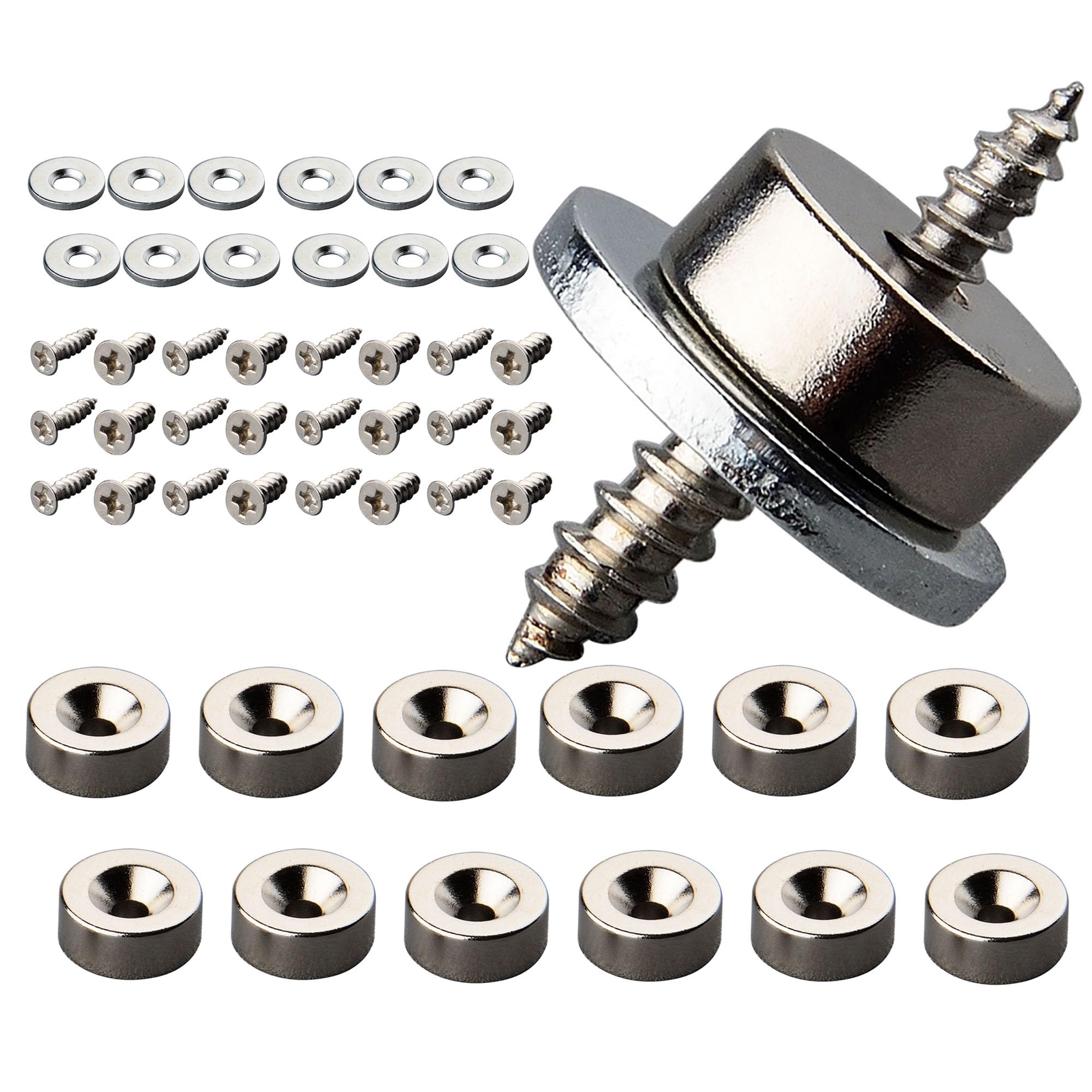 Magnetpro 12 Magneti Al Neodimio 10 KG - Con Foro E Base In Acciaio, Per Sospensioni E Applicazioni Domestiche - Foto 8