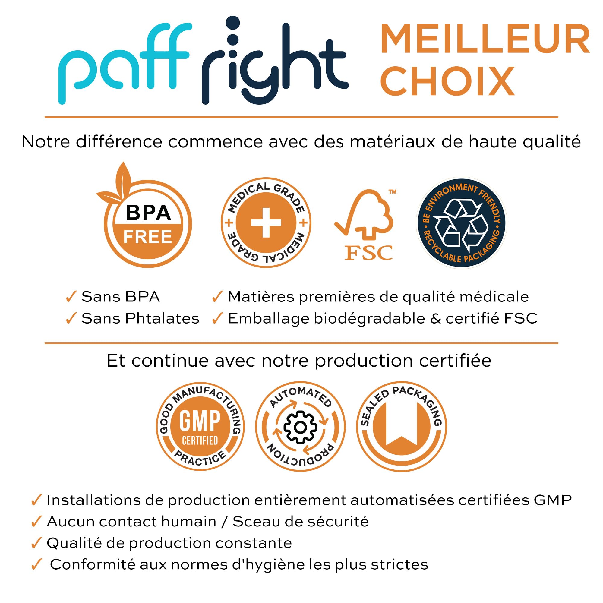 Paffright Slim 540+60, pour Tailles Rouler et Slim et Roll-ups Size, 540+60 par Paquet, Filtre Anti Goudron, Embout Cigarette Tabac, 5-6 mm