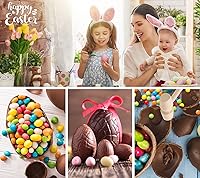 Vista 7 de Webake Moldes de silicona para chocolate, molde grande 3D rompible para huevos de Pascua con 1 martillo para huevos de Pascua