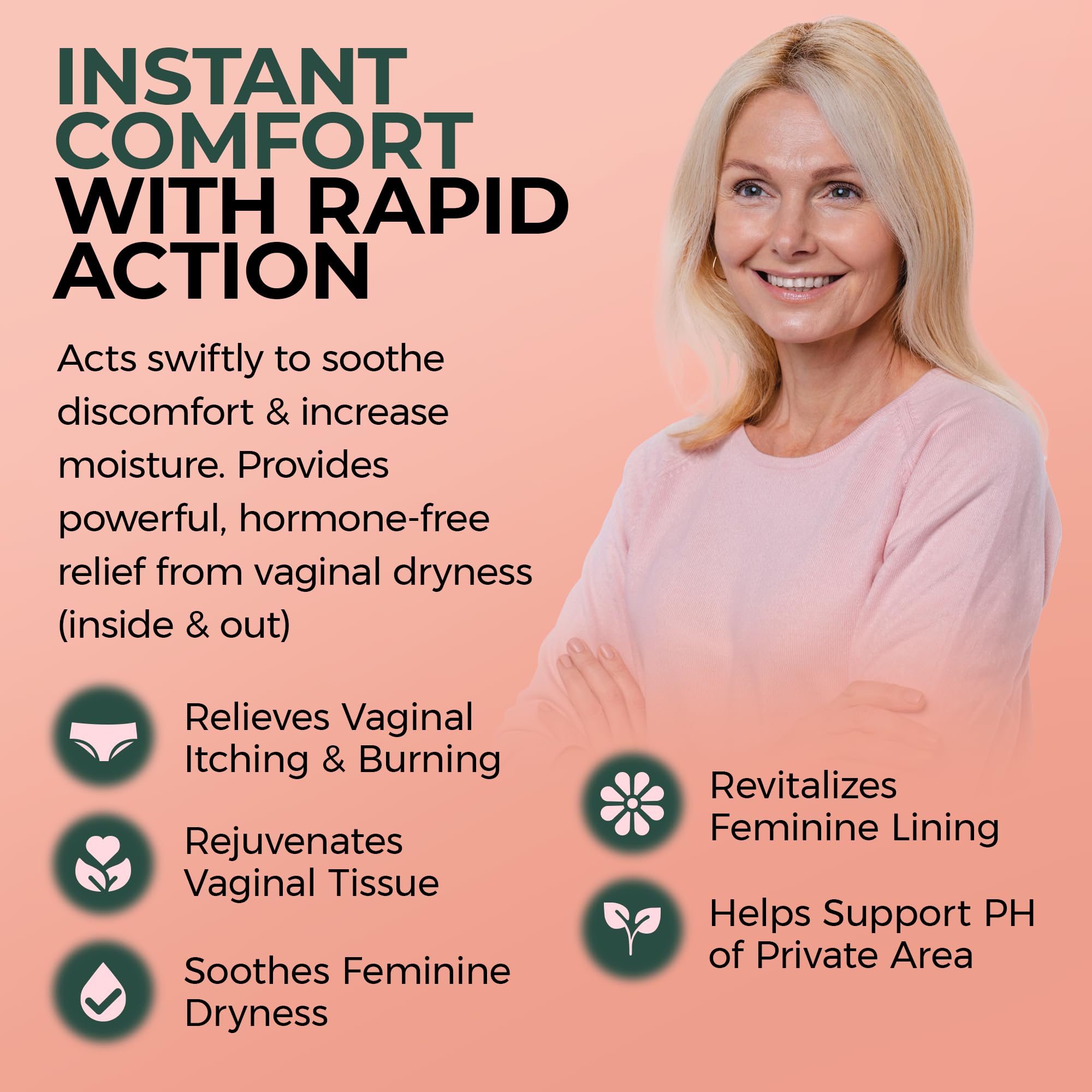 Lubracil - Increase Vaginal Moisture Set of: Moisturizing Cream & Feminine Dryness Ease Pills with Omega 6, 7, & 9, Vitamins A & E for Itching and Burning Relief, Estrogen Free - 1.76 Fl Oz & 60 Pills