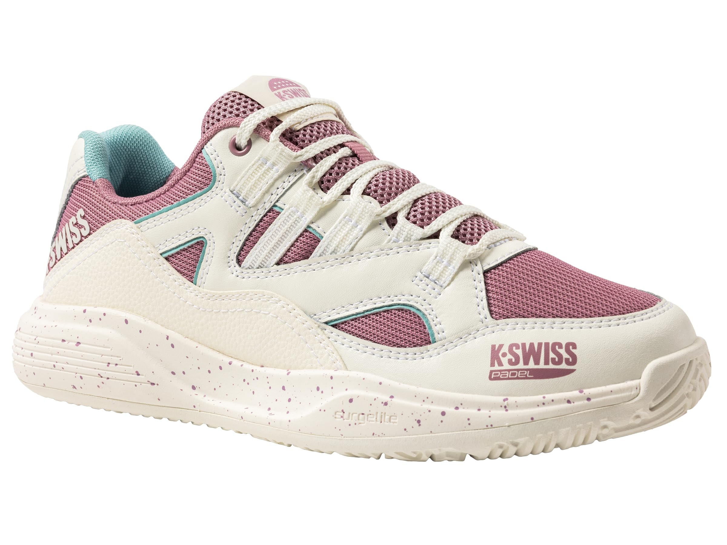K-Swiss Women's Ultrashot 4 Clay Tennis Shoe (White/Orchid Petal/Neon Blaze)
